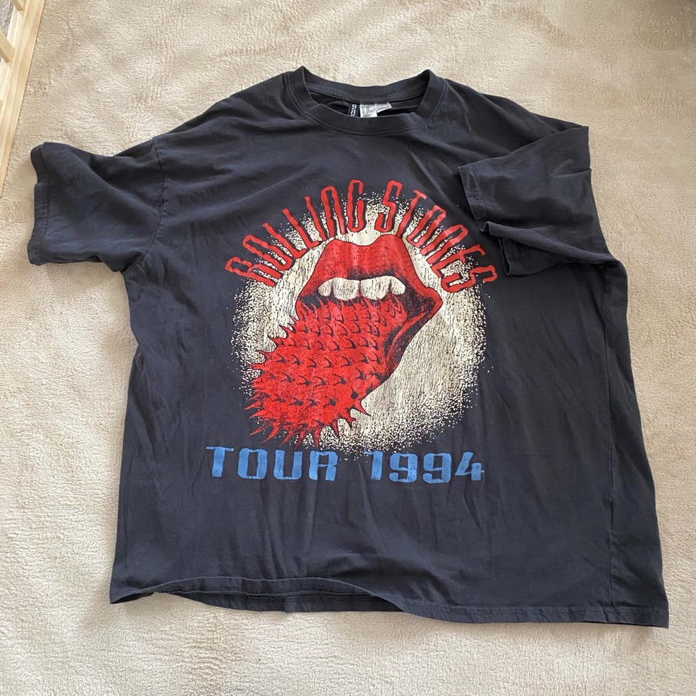 The Rolling Stones Black T-Shirt H&M Oversized Fit